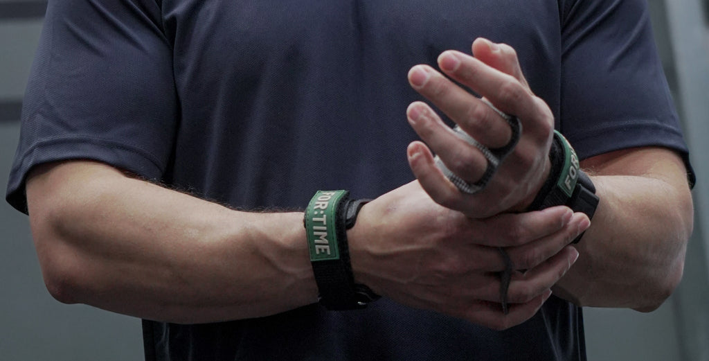 2 Finger CrossFit Grips worn by Athlete